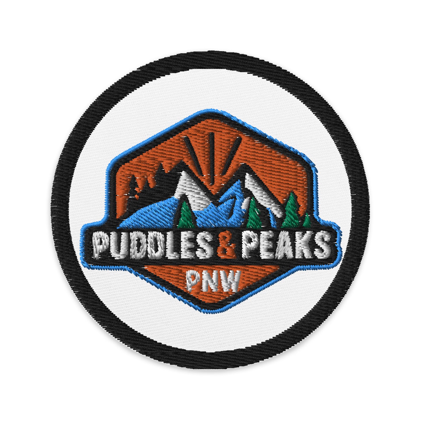 Puddles and Peaks - Embroidered patches - Round