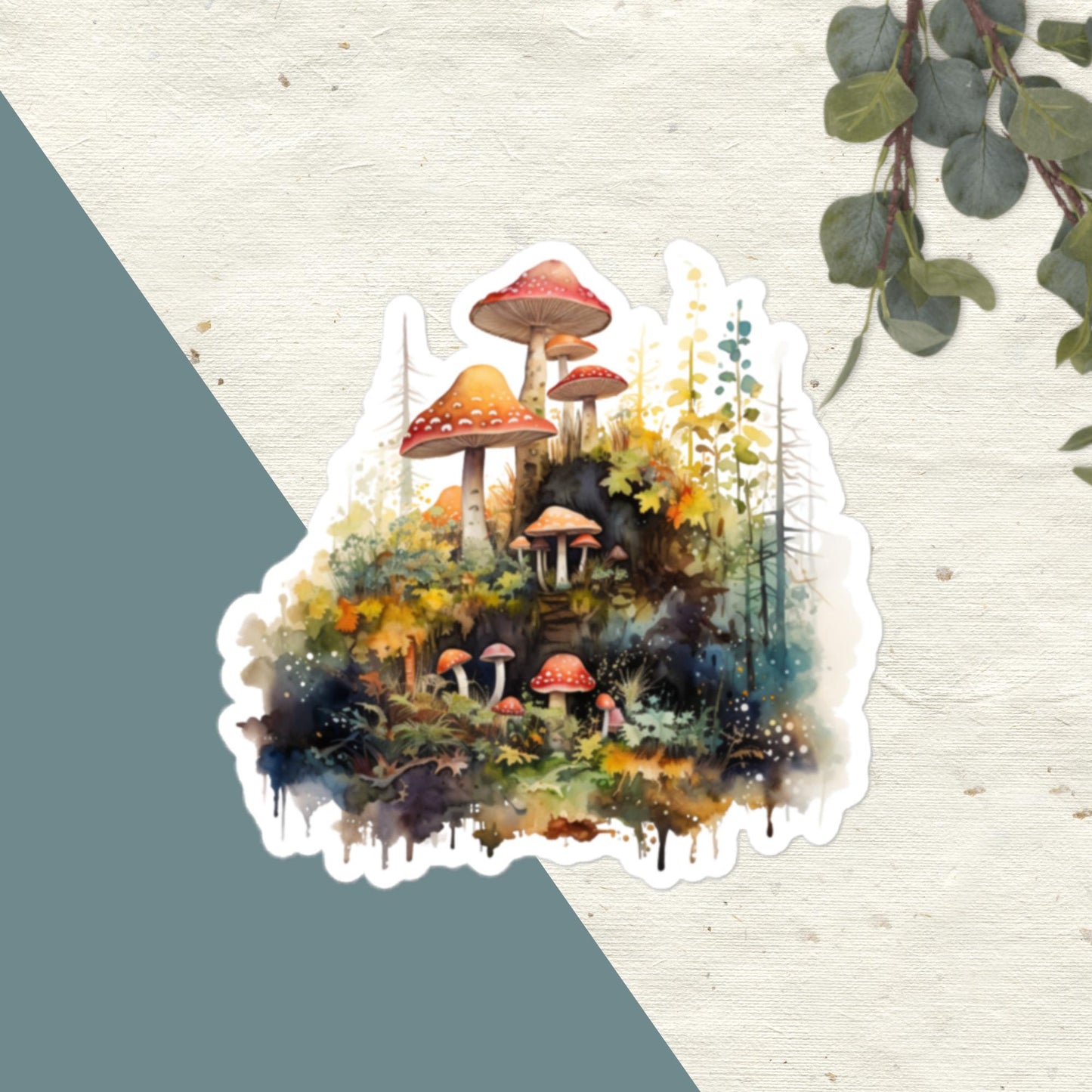 Autumn Watercolor Mushroom