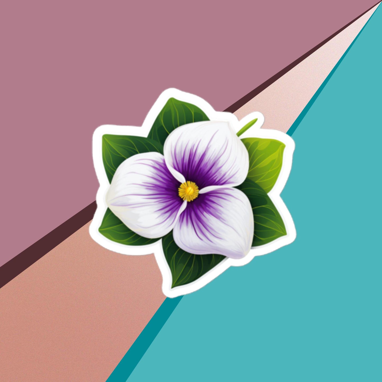 White trillium flower sticker