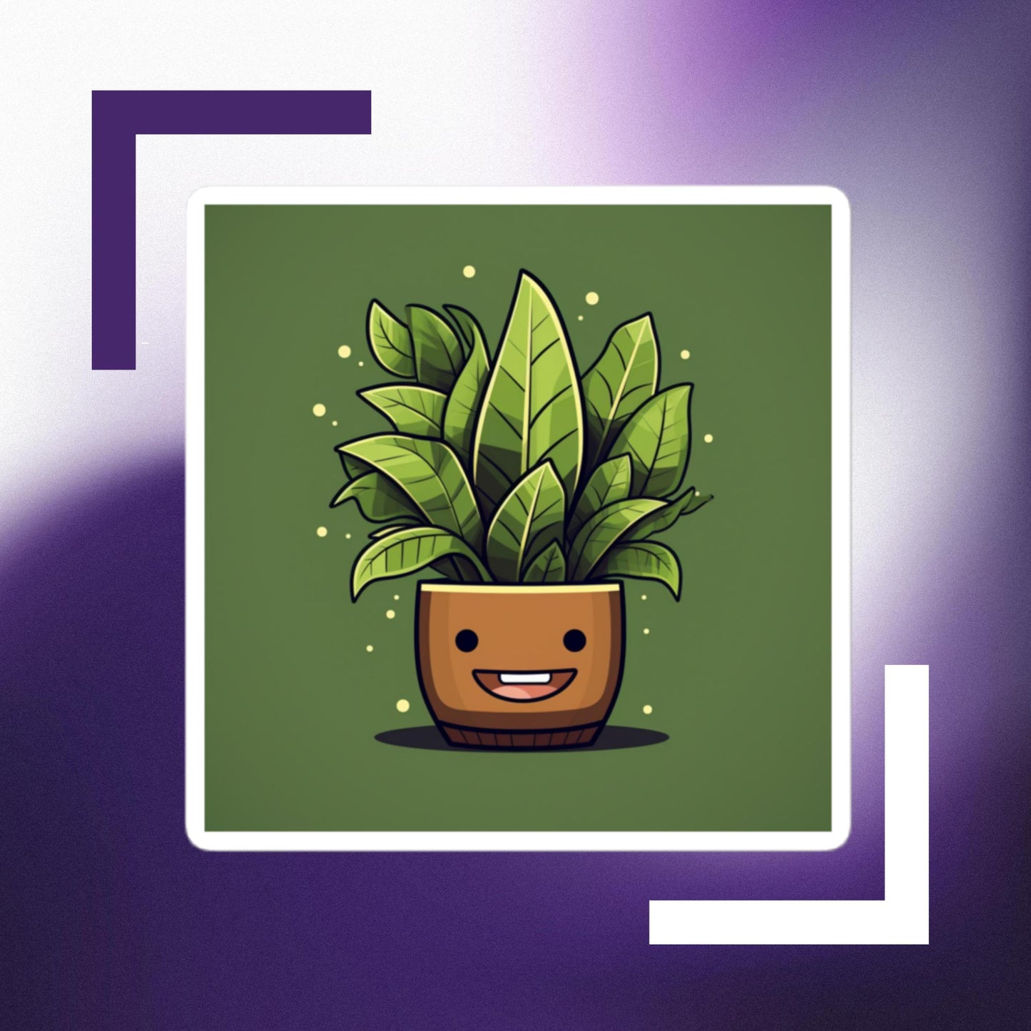 Happy potted plant sticker