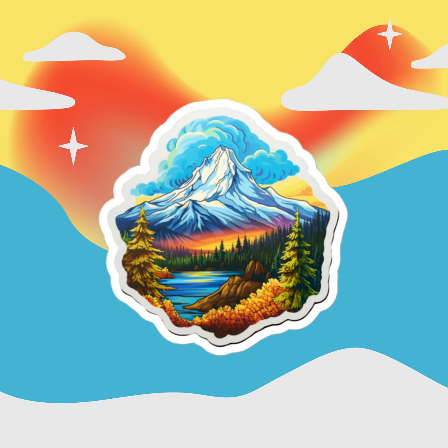 Mt Hood Mountain Landscape Sticker