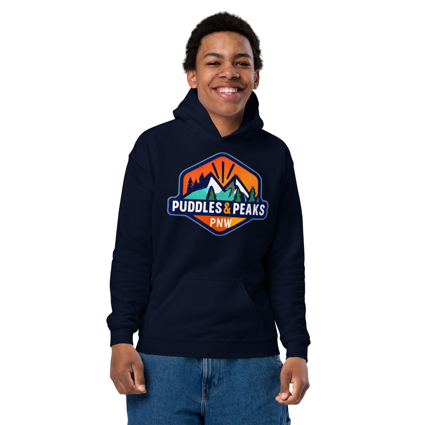 Puddles and Peaks - Youth heavy blend hoodie