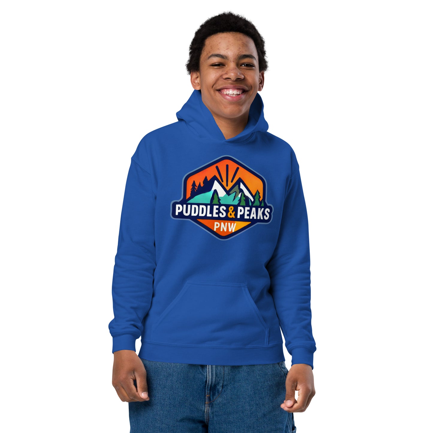 Puddles and Peaks - Youth heavy blend hoodie