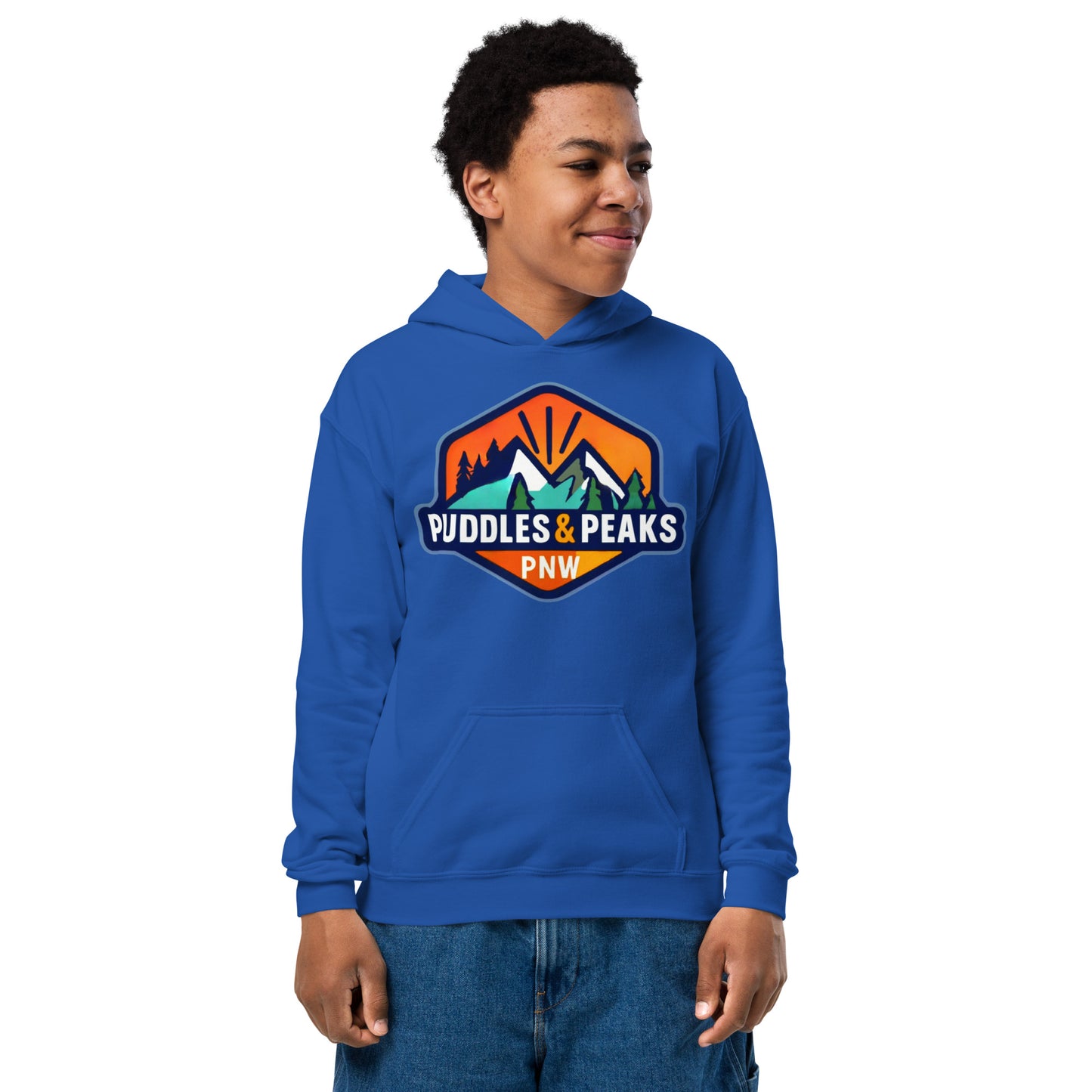 Puddles and Peaks - Youth heavy blend hoodie