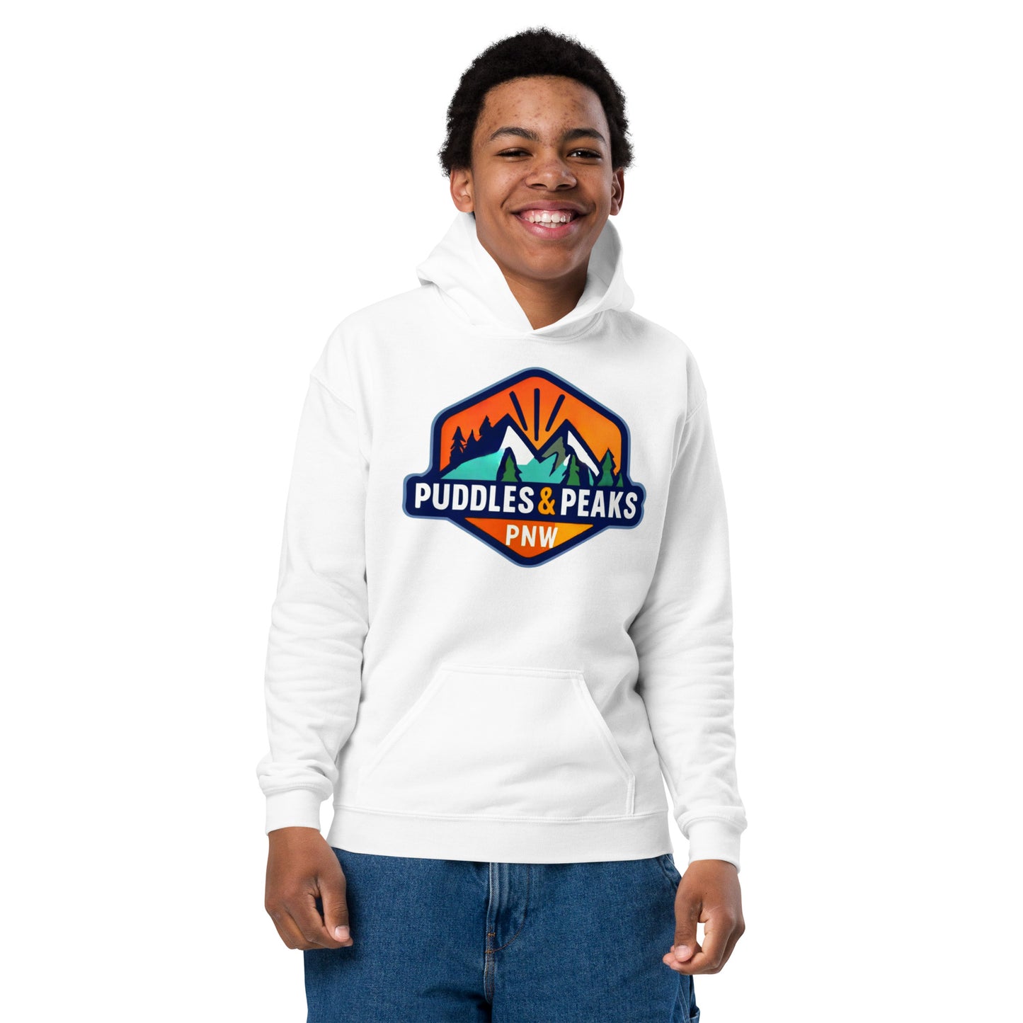 Puddles and Peaks - Youth heavy blend hoodie